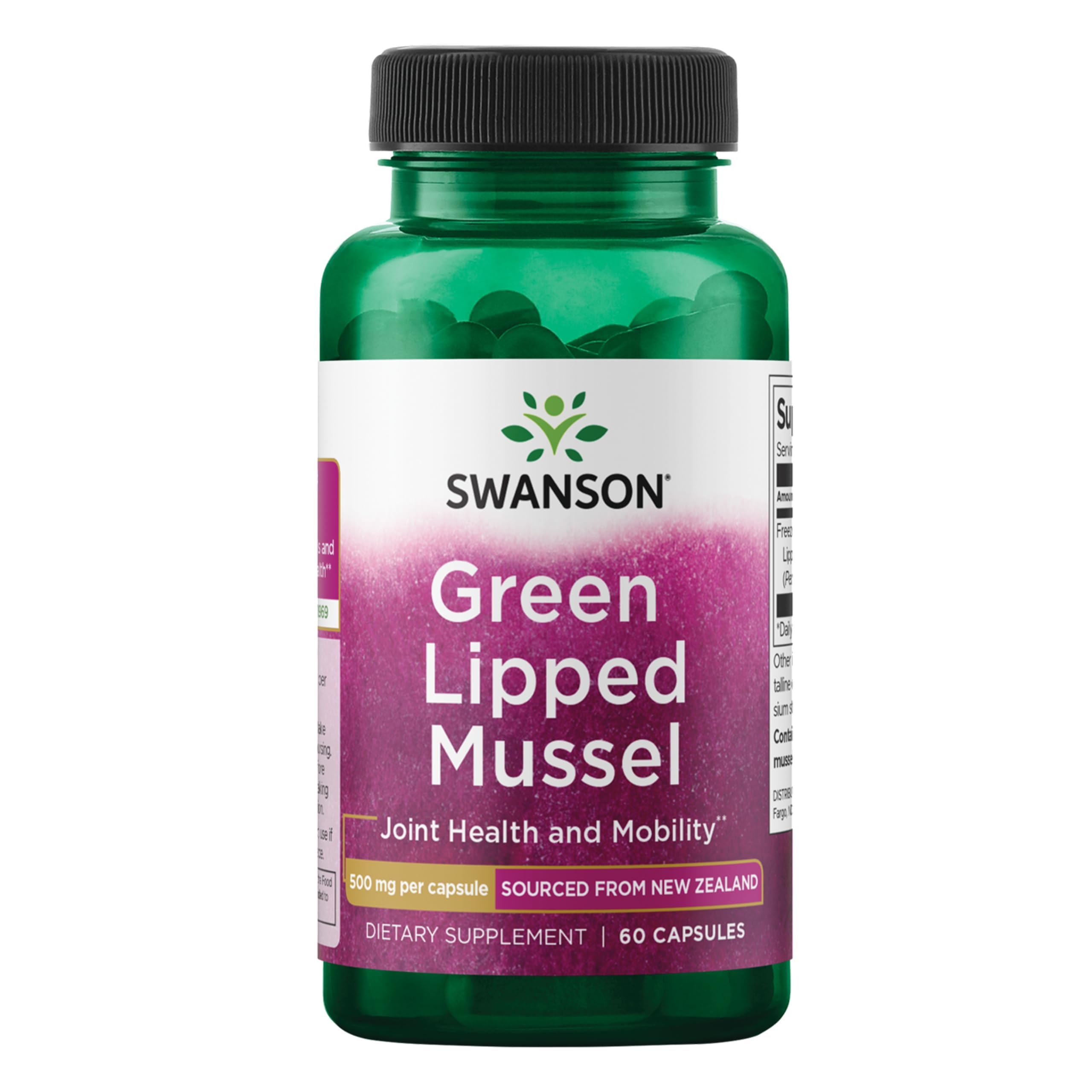 Amazon | New Zealand Green Lipped Mussel 500 mg 60 Caps by Swanson